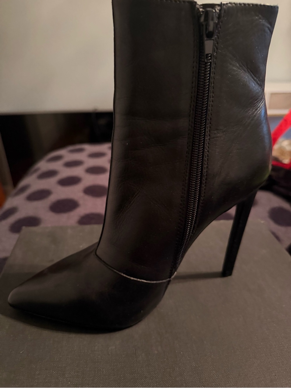 Tony Bianco Black Pointed-Toe Stiletto Ankle Boot